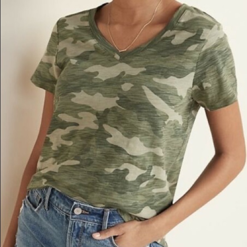 NEW camo vneck